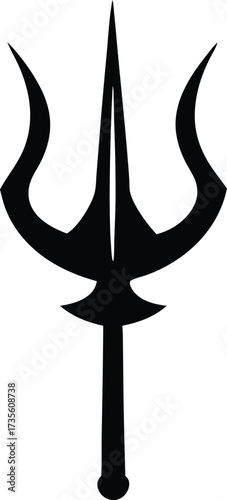 trident symbol vector, poseidon weapon illustration

