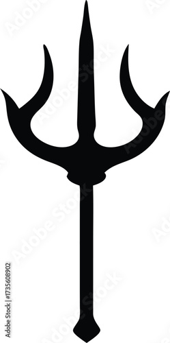 trident symbol vector, poseidon weapon illustration
