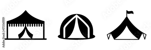 Collection of tent icons. set of tent icons vector