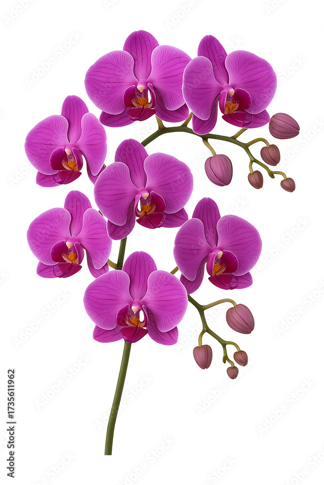 Obraz premium Blooming Purple Orchids High quality Realistic image.
