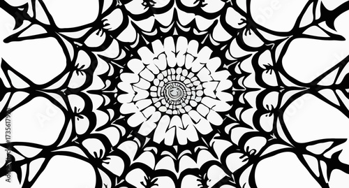 Seamless floral abstract pattern with decorative mandala design