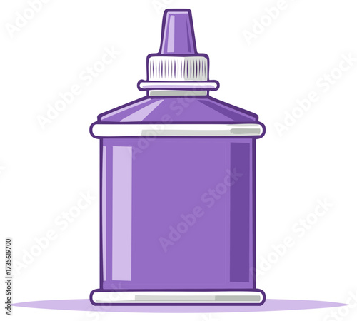 Purple dispensing bottle with a narrow applicator nozzle and a ribbed screw cap.