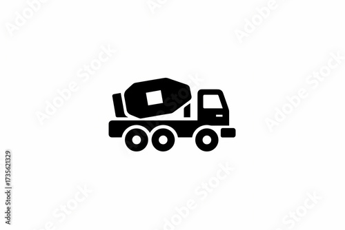 Wallpaper Mural Vector Illustration of a Cement Mixer Truck Icon in Monochrome for Construction Industry Branding and Commercial Vehicle Graphics Torontodigital.ca