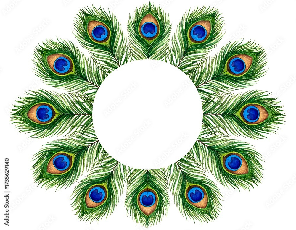 Obraz premium Peacock feather frame