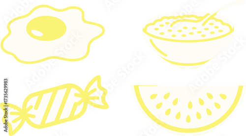 Set of minimalist food icons simple line vector design elements for web and mobile apps isolated on white background