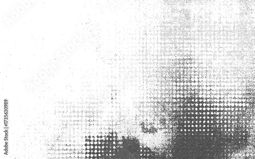Dots halftone white and blue color pattern gradient grunge texture background.Distorted grunge layer error. Noise destroys texture. Vector trendy deformed glitch shape