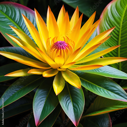 Colorful and exotic alien plant - extraterrestrial flora - fictional does not exist in nature