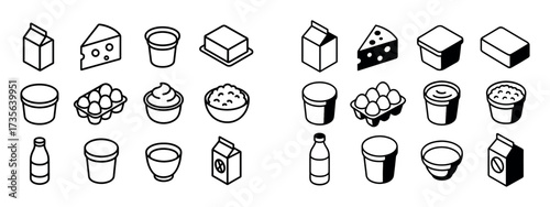Supermarket Dairy Icons