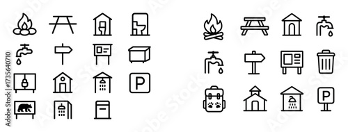 Minimalist Camping Icons
