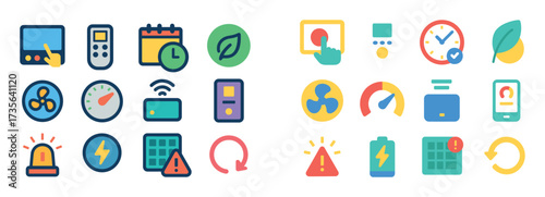 Colorful Heatpump Controls Icons