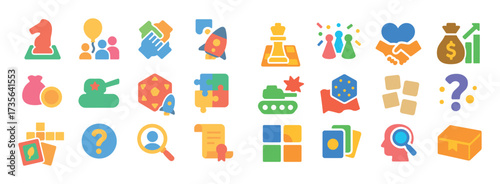 Colorful Board Game Icons