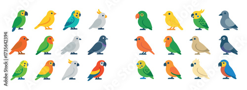 Colorful Bird Icons