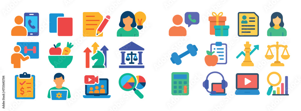 Obraz premium Colorful Service Icons