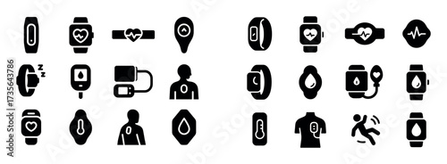 Health Wearable Icons Grid