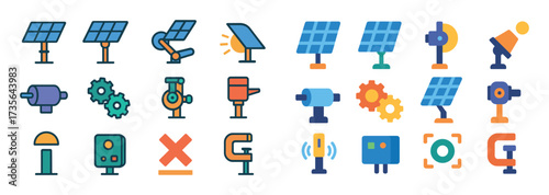 Colorful Solar Tracker Icons