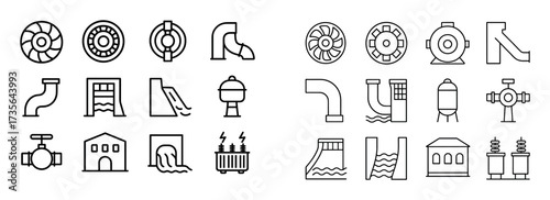 Hydroelectric Plant Icons