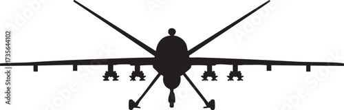 black drone silhouette on white background clip art preview