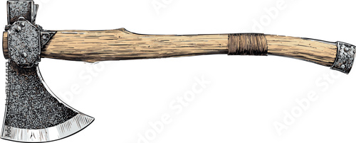 comic style illustration of battle axe