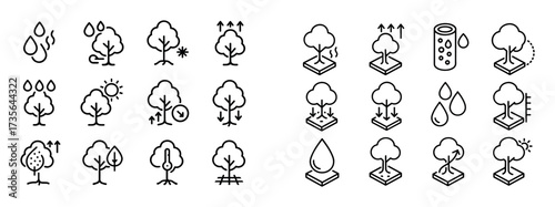 Tree Air Purification Icons
