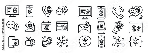 Flower Delivery Icons