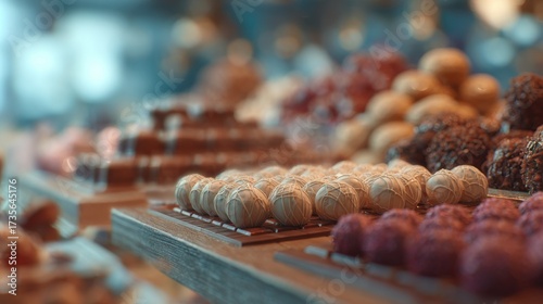 An irresistible selection of gourmet chocolates and confections, showcasing an array of textures and colors.
