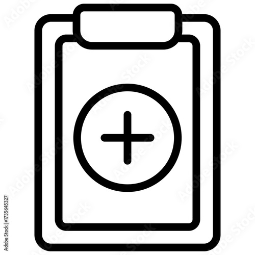 Clipboard outline icon. Add and plus