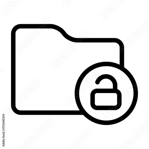 Folder outline icon. Unlock
