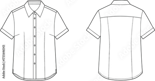 Technical drawing, shirt template, fashion sketch, garment desapparel blueprint, clothing illustration, fashion flat, pattern making, textile design, shirt construction, fashion vector, garment outl