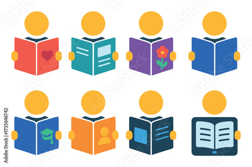Colorful Book Icons