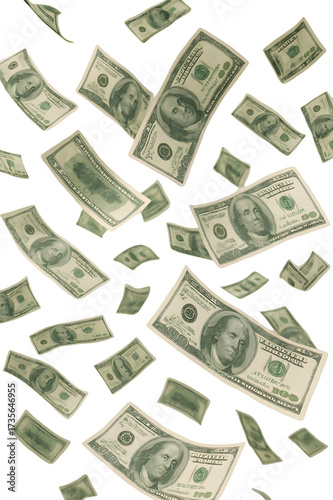 dollar bills isolated on white