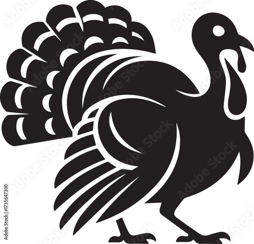 Thanksgiving Turkey Silhouette Vector Illustration