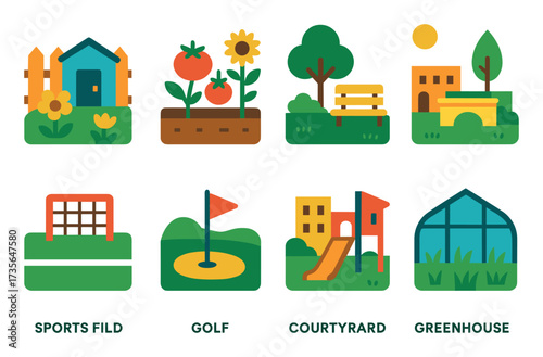 Colorful Lawn Care Icons