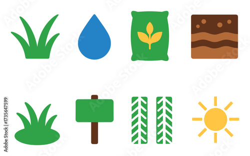 Colorful Lawn Care Icons
