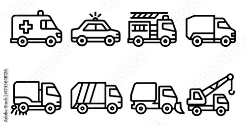 Minimalist Transport Icons
