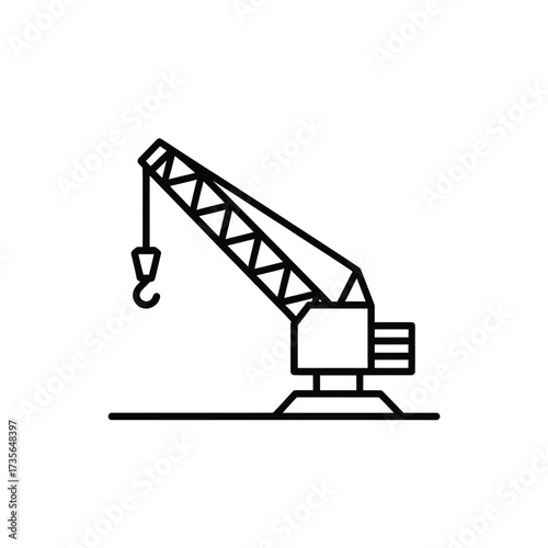 Simple line drawing of a construction crane