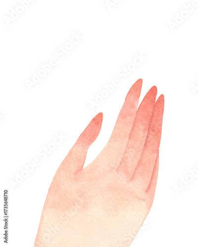 Watercolor woman's hand. Hand-painted illustration isolated on a transparent background