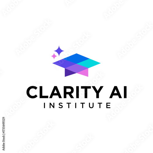 Free Download Modern Gradient Colorful Academic Cap with Sparkles Logo Template Design - GFXLoad