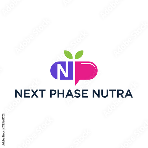 Modern Flat Capsule Initial N Letter Nutra Nutrition Logo Design