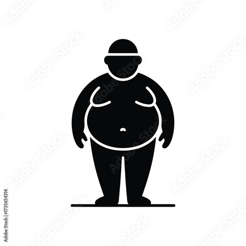 Silhouette of an overweight person standing