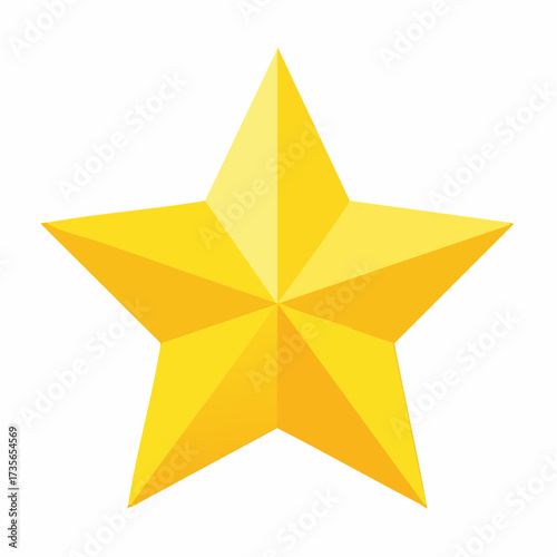 Golden star with five points, symbol of excellence and achievement.