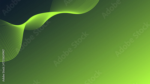 green minimalist abstract line art vector background