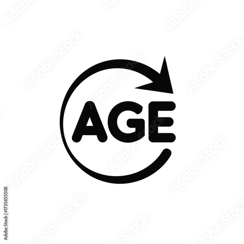 Circular arrow symbol indicating age and time progression