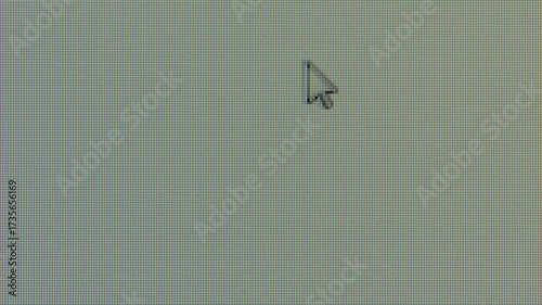 Computer mouse pointer moving on lcd screen. Macro footage.
