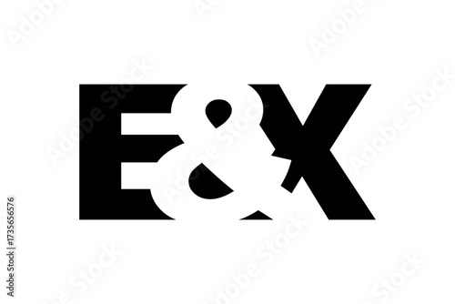 EX logo design in bold style. Black white identity symbol. Modern typography emblem. Corporate branding icon.