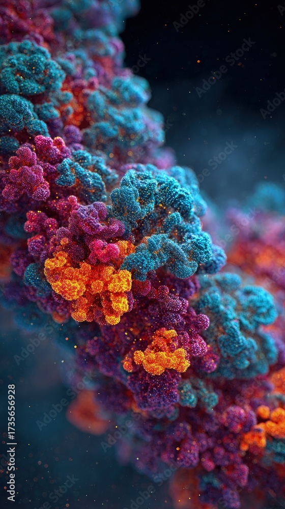 Fototapeta premium Abstract Colorful Molecular Structure