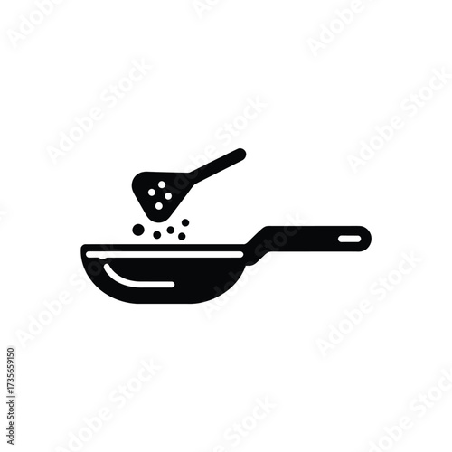 Cooking icon stirring ingredients in a wok
