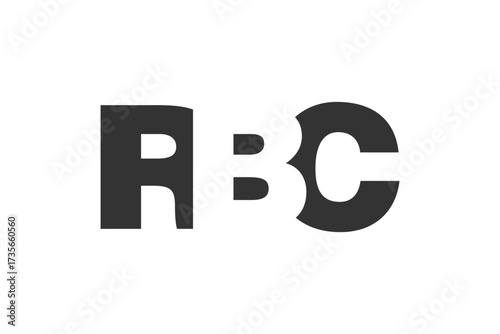RBC logo design. Initial letter R B C bold font style for tech startups, consulting, corporate branding. Creative company name, headlines typography identity, trendy logotype.