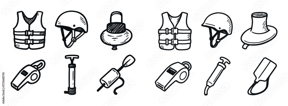 Fototapeta premium Kayak Safety Icons