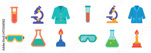 Colorful School Lab Icons
