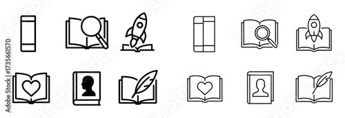 Minimalist Book Icons
